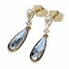 0175 Kolczyki złote Austrian Crystal pozłacane wiszące 14K cyrkonie 